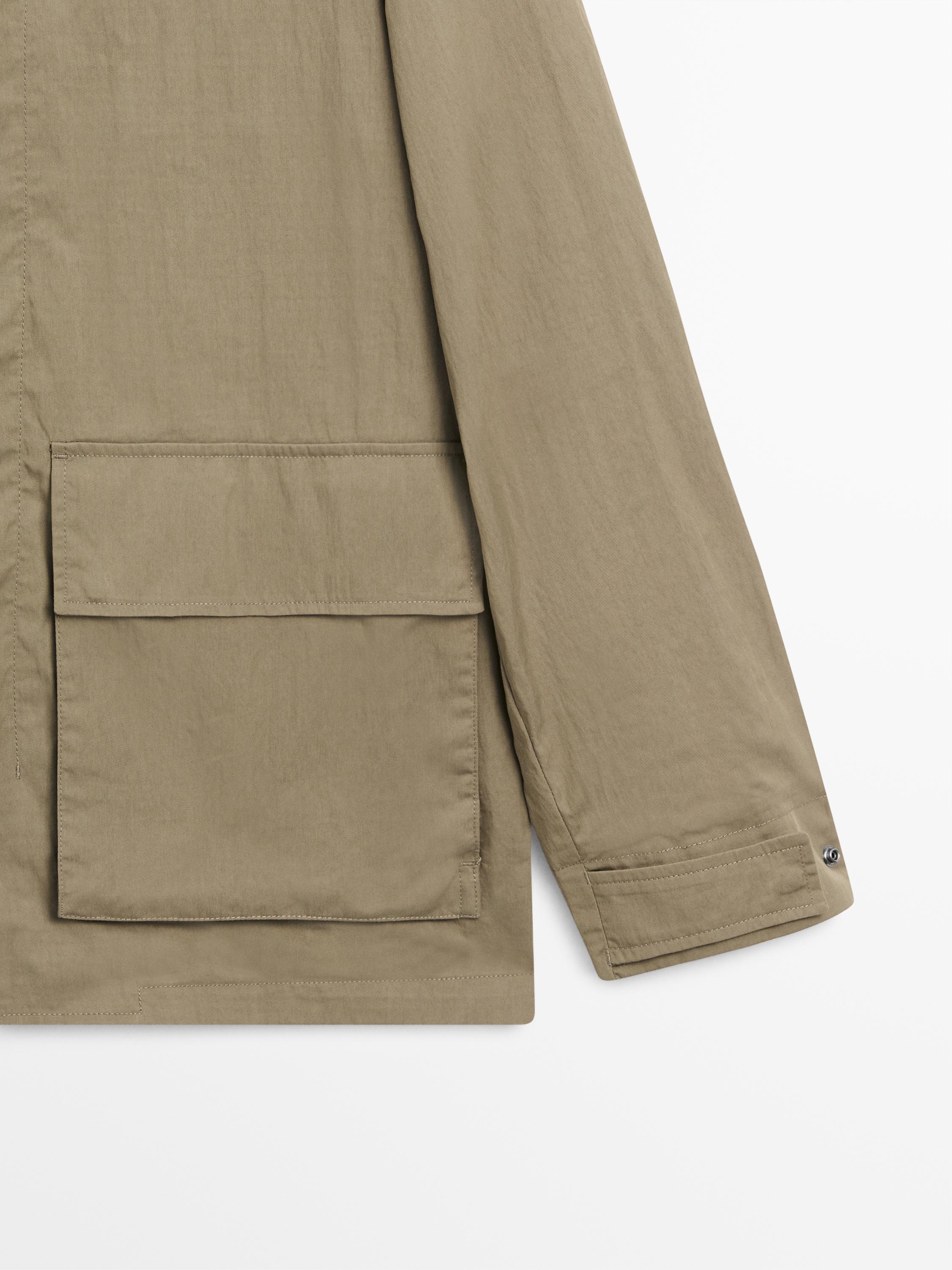 Cotton blend parka with pockets